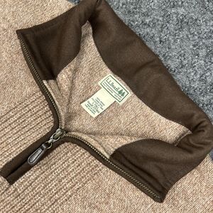 LL Bean Sweater Men’s LT Tall Merino Lambs Wool Knit Brown 1/4 Zip